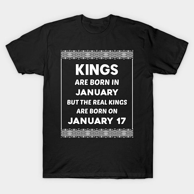 Birthday King White January 17 17th T-Shirt by blakelan128